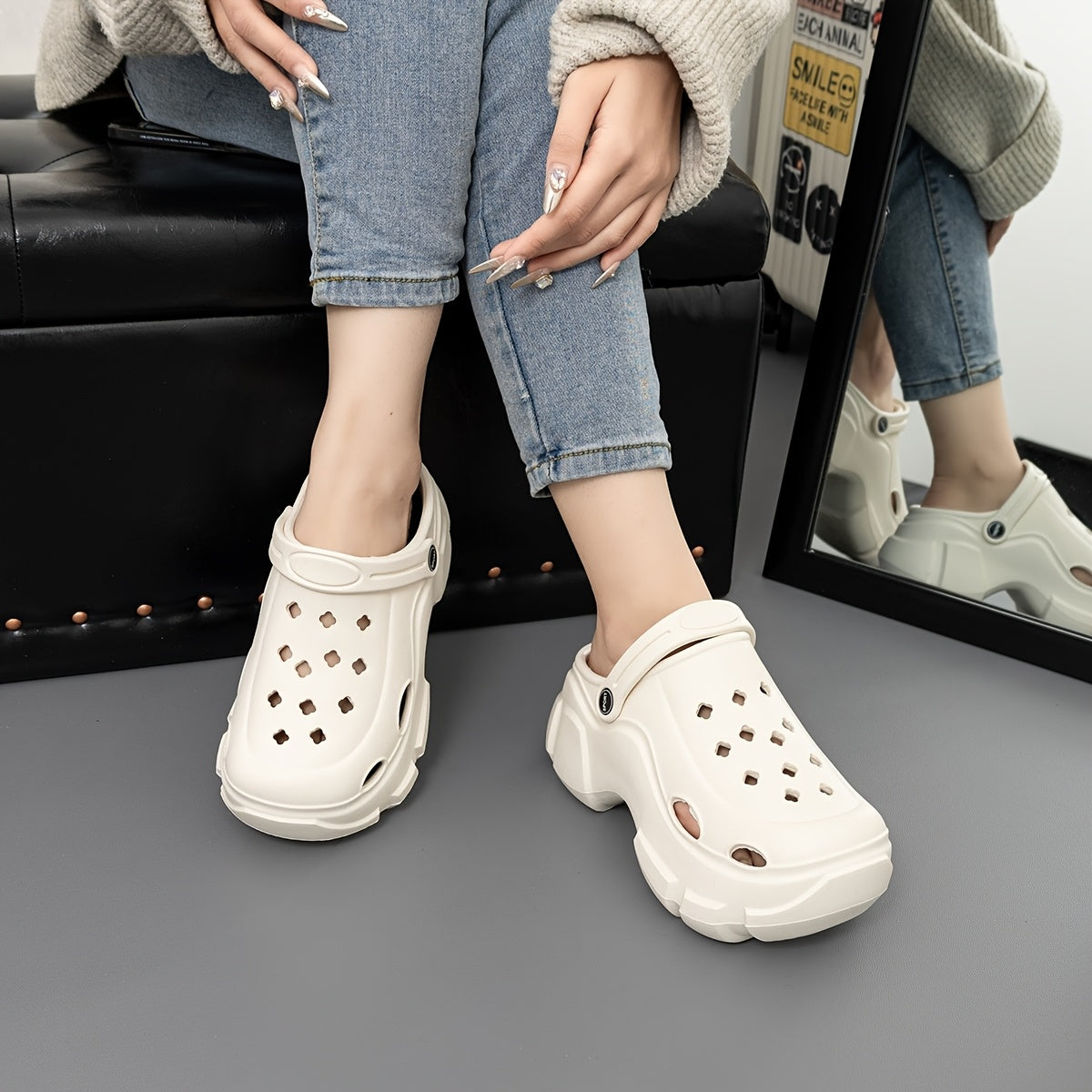 Women's Summer Casual EVA Shoes Breathable Round Toe Thick Sole