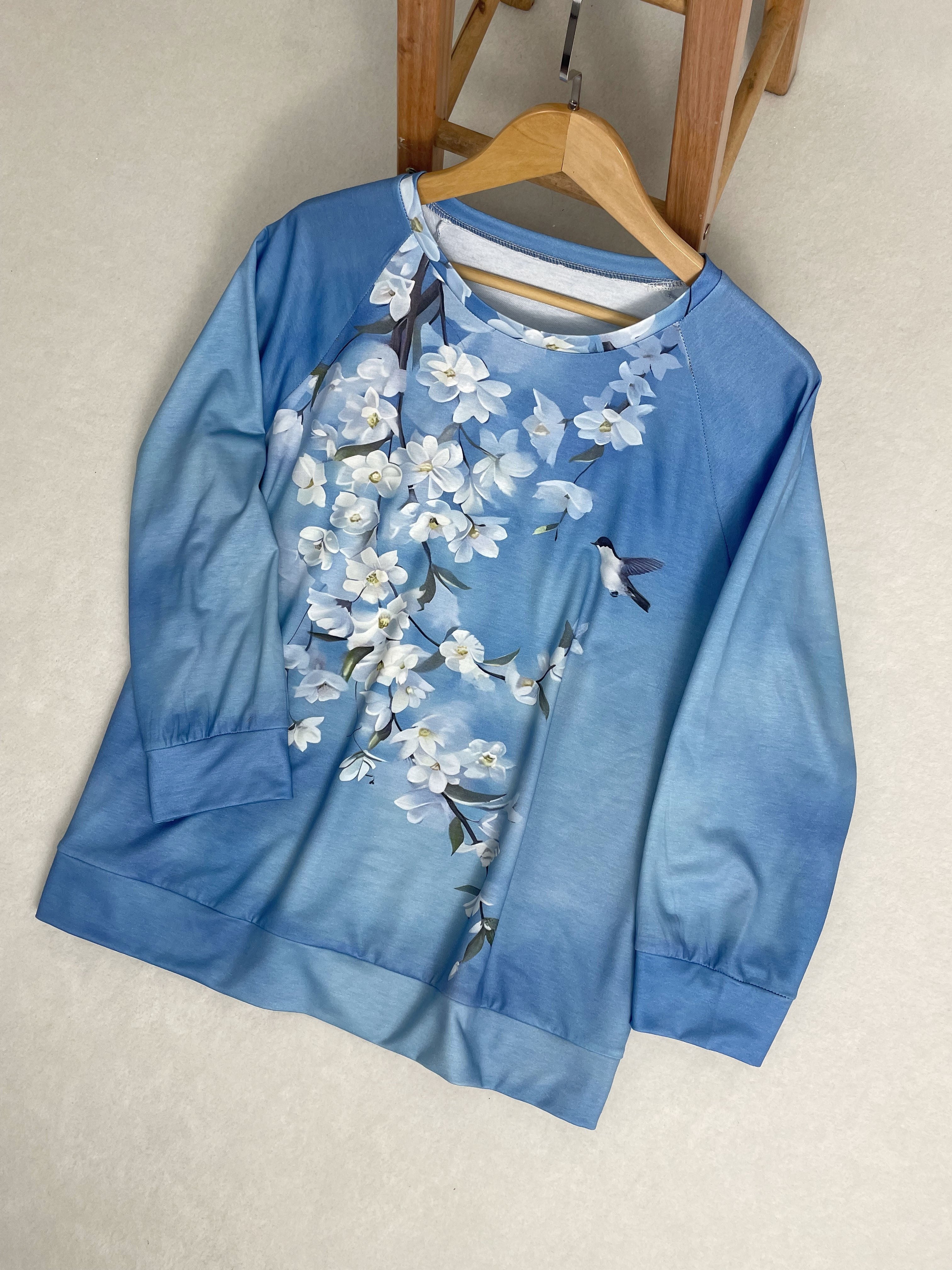 Women's Oversized Cotton Sweatshirt Casual Pullover for Lounge or Out.