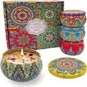4-Piece Scented Candle Set with Jasmine, Sandalwood, Rose, Canglan Fragrances for Relaxation and Gifts