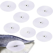 Set of 8 White Metal Quilt Clips for Sheets and Duvets, Iron-On and Stick-On