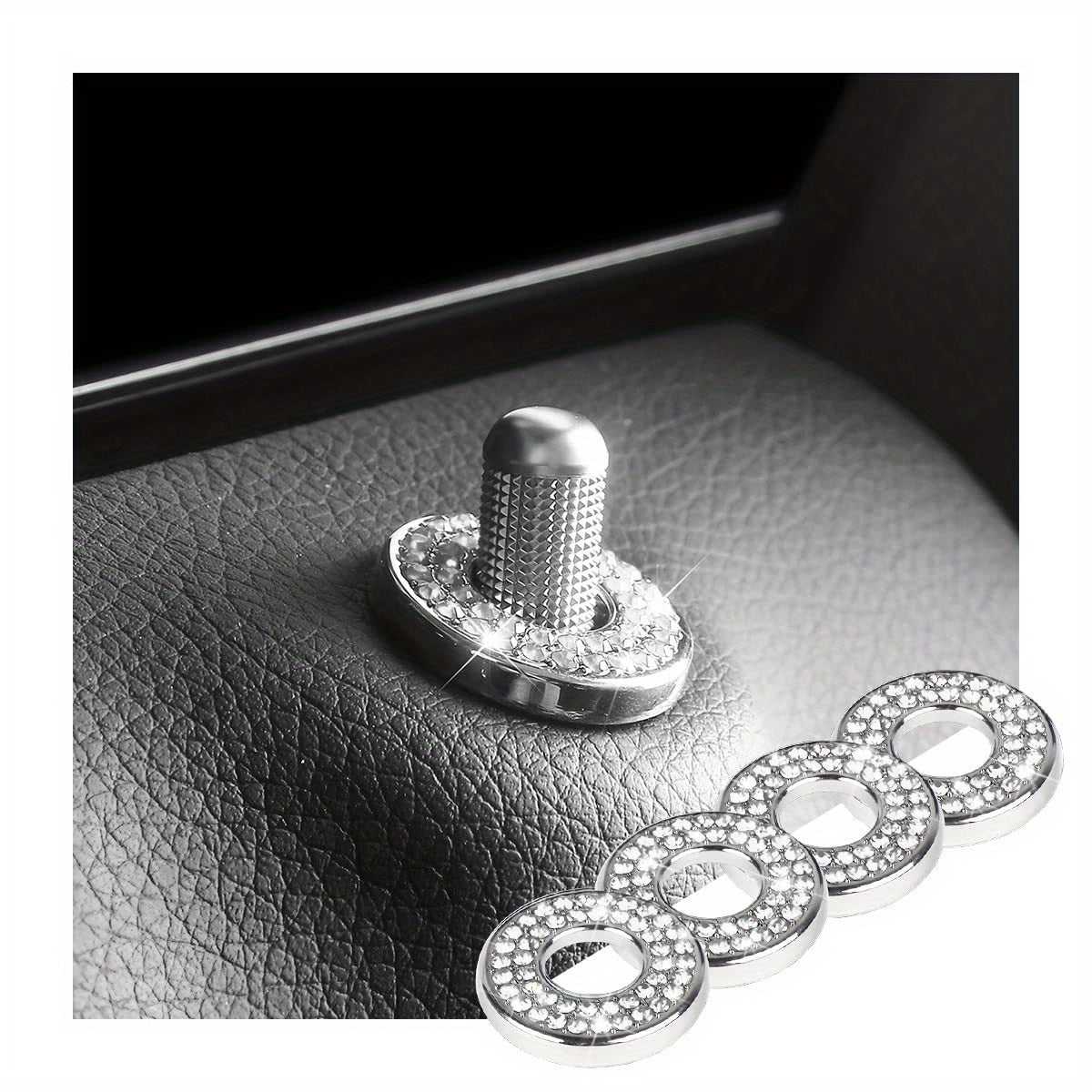 4 шт. кристаллических наклеек на внутренние двери автомобиля с стразами, колпачки для штифтов