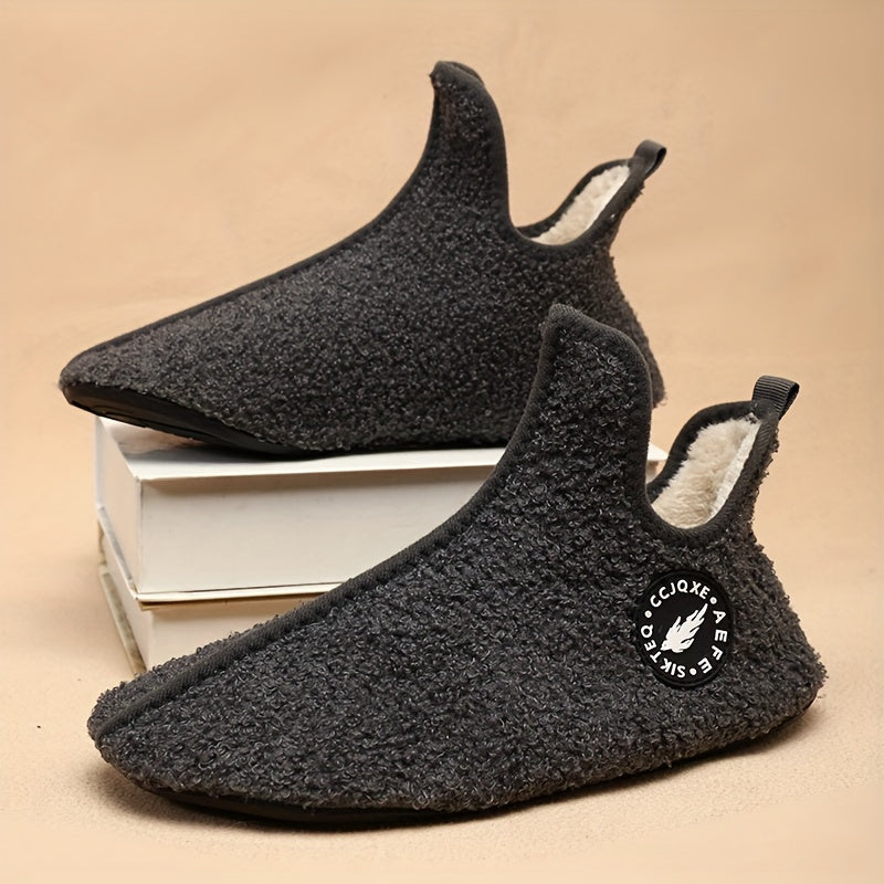 Women Fluffy Plush Winter Boots Lightweight Flat Soft Sole Slip On