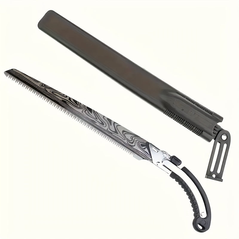 Manganese Steel Pruning Saw with Red Handle for Gardening and Tree Trimming