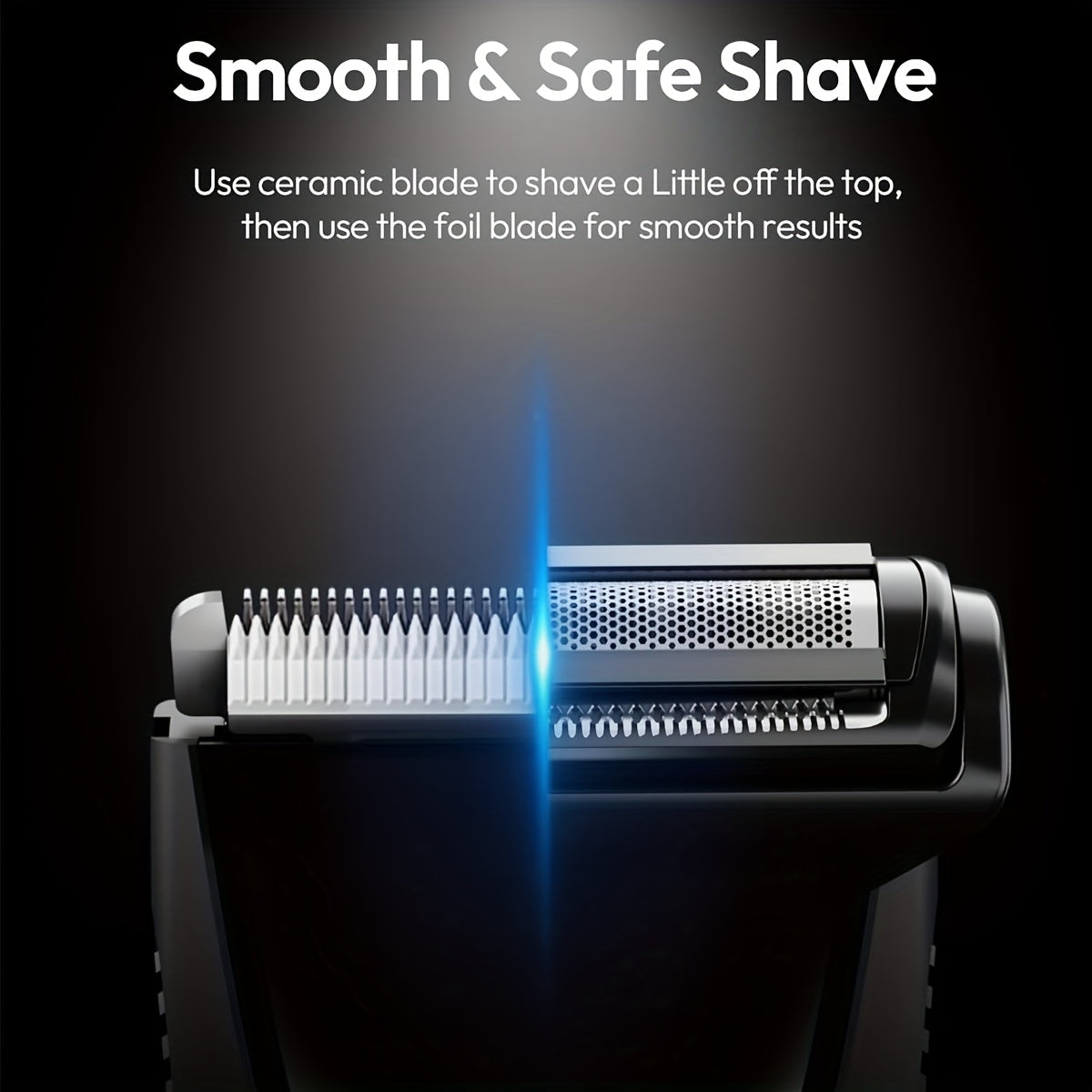 Dual-head body hair trimmer groin shaver stainless steel blades LED display USB rechargeable lightweight travel lock 60+ min runtime