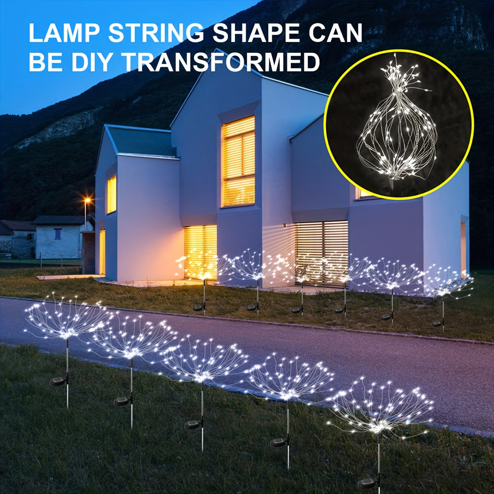 Solar-Powered Outdoor Fireworks Lights with 8 Modes 200LED 150LED 60LED