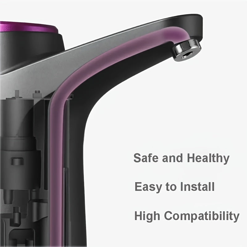 Портативный водяной насос с функцией USB-зарядки - автоматическиDispenses для больших бутылок, подходит для кемпинга и домашнего использования, изготовлен из безопасного для пищи пластика.