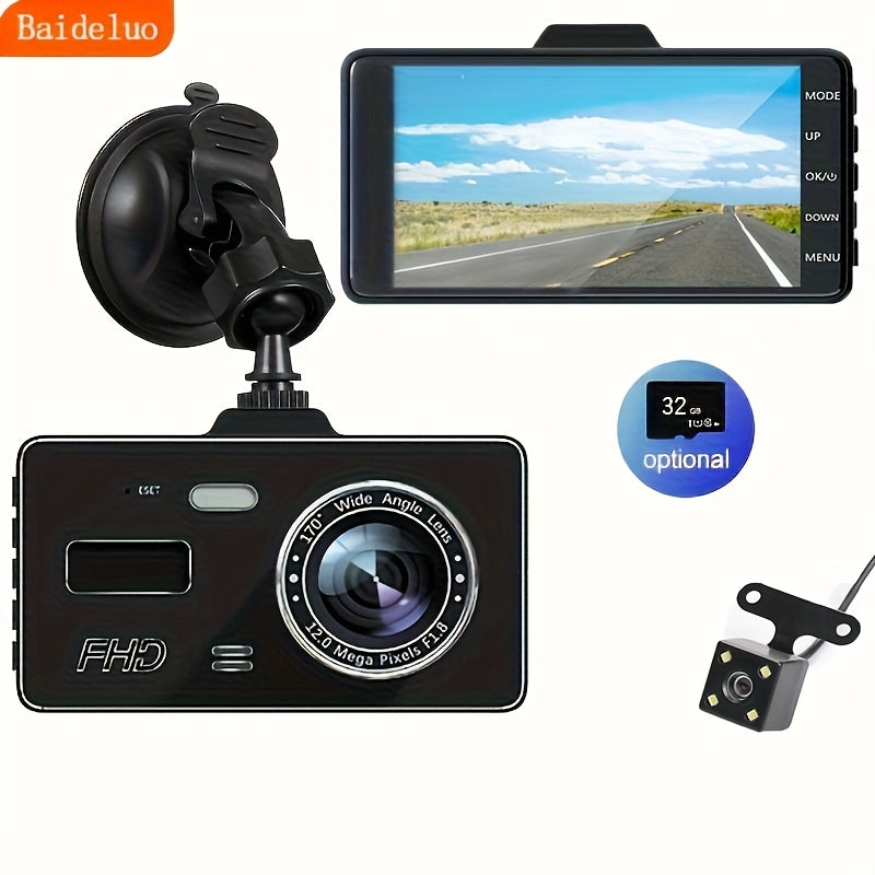 Dual Lens Car Camera 720p Night Vision Rechargeable 12-24V Mount