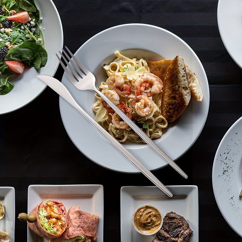 Juego de cubiertos de acero inoxidable de 24 piezas con diseño portugués para cenas occidentales