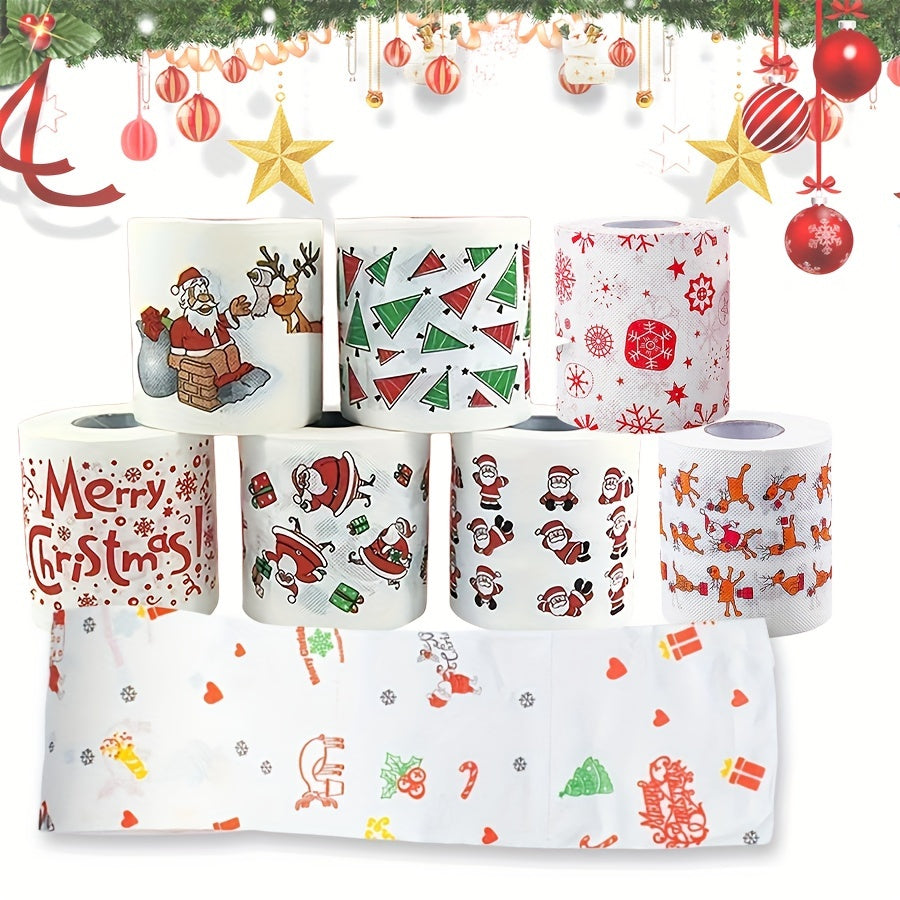 2-qavatli Santa Claus naqshli qog'oz sochiqchalari, bayram tadbirlari va voqealar uchun bir martalik salfetkalar