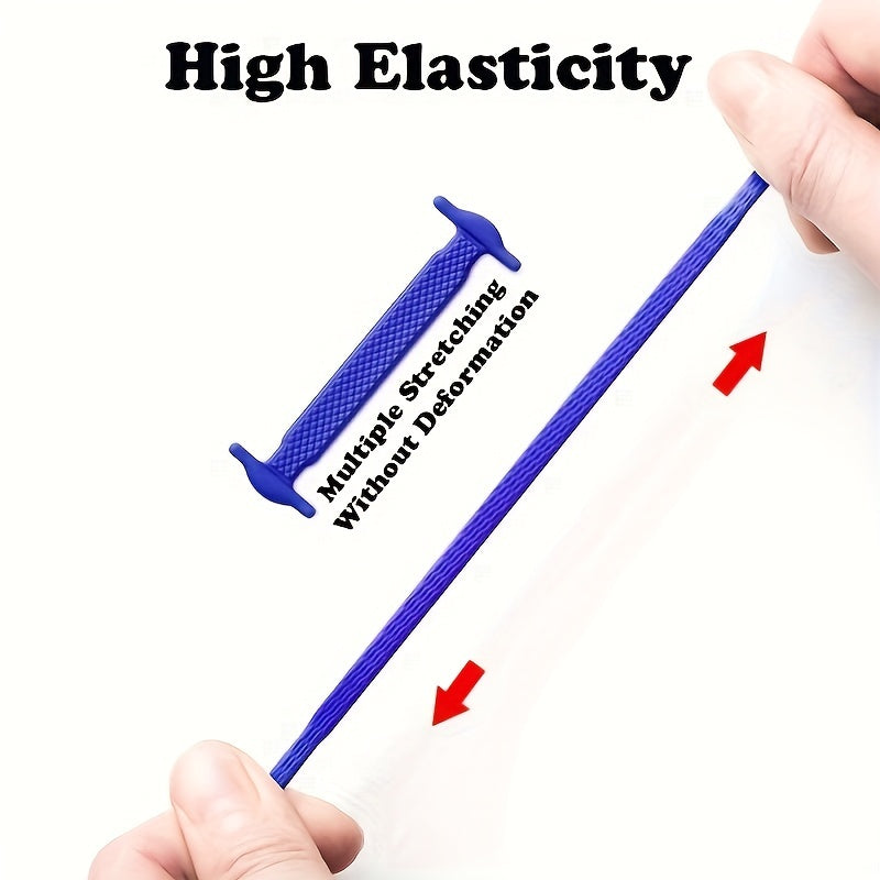 16 Pcs Colorful No-Tie Shoelaces for Sneakers and Boots Elastic Easy Slip-On