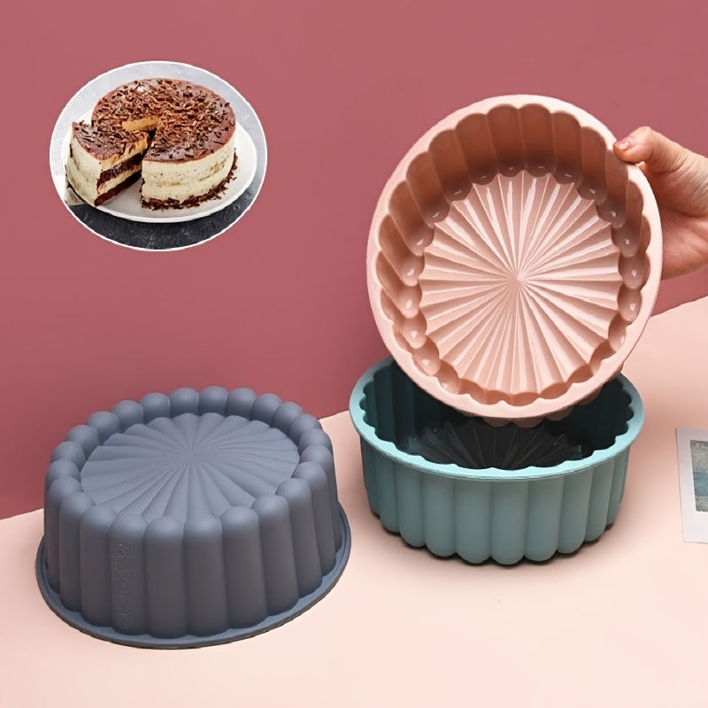 Silicone Cake Pan 7.68x2.4 Inches for Cheesecake Brownie Tart Pie Reusable