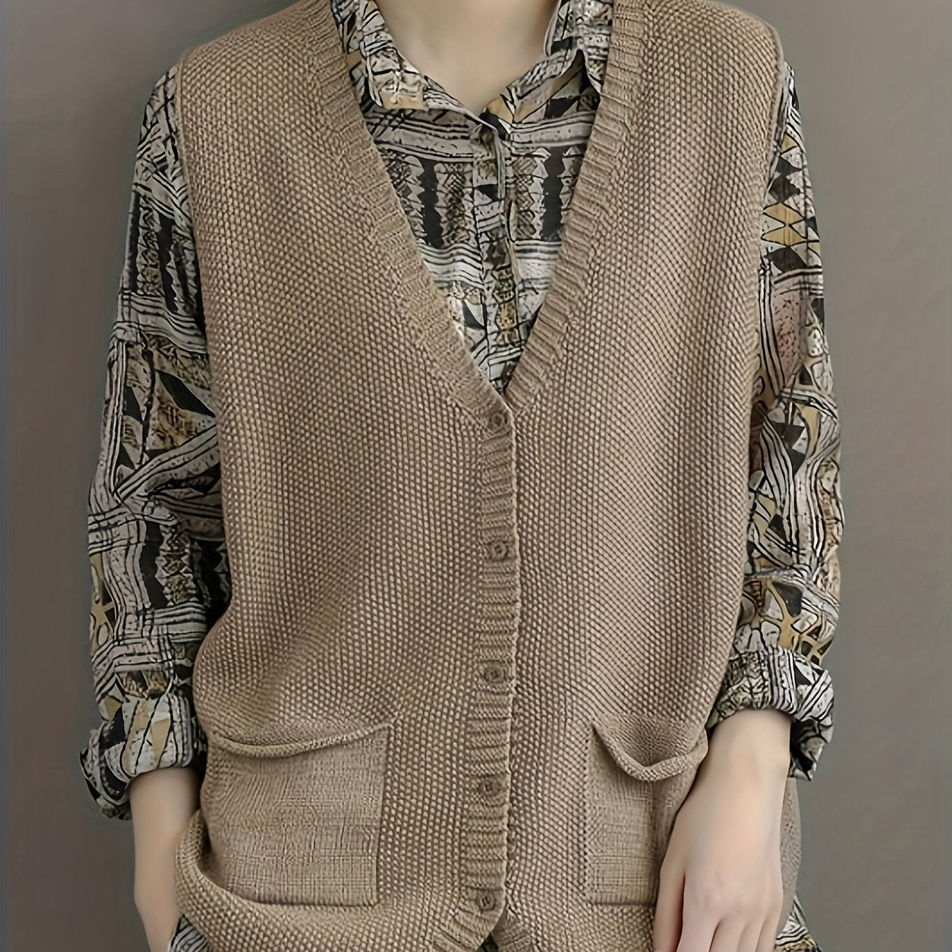 Men's Acrylic Crew Neck Sweater With Zipper Breathable Soft Spring Autumn