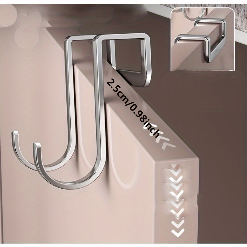 1/2 Metall Seamless Hooks talabalar yotoqxonasida portativ, teshiksiz foydalanish uchun. Oshxona, yotoqxona, hammom yoki ofislar orqasida tartibga solish uchun zanglamaydigan po'latdan yasalgan S-shaklidagi tutqichlar.