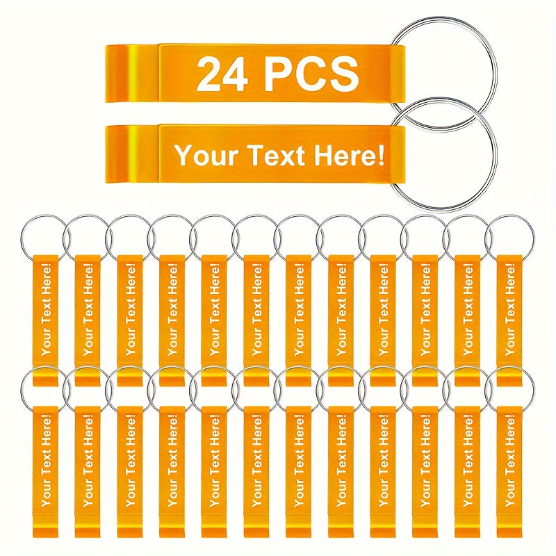 Customizable Metal Bottle Opener Keychains 24-Pack with Engraving Durable Lightweight Gifts