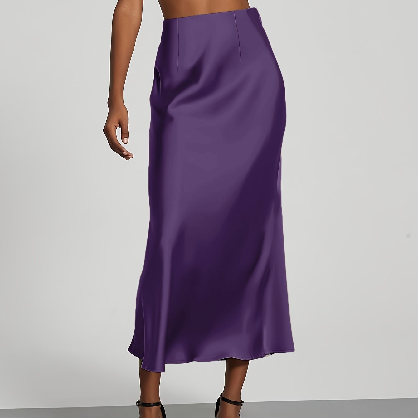 Women's Solid Color Polyester Fish-Tail Skirt All Seasons Elegant Style