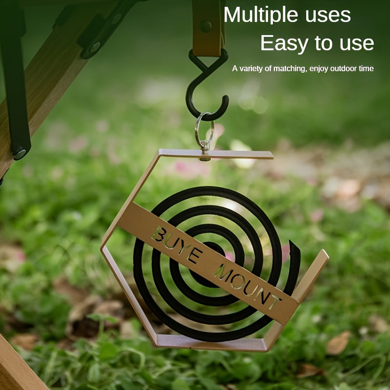 2 Hexagonal Iron Mosquito Repellent Stands Outdoor Camping Incense Holders