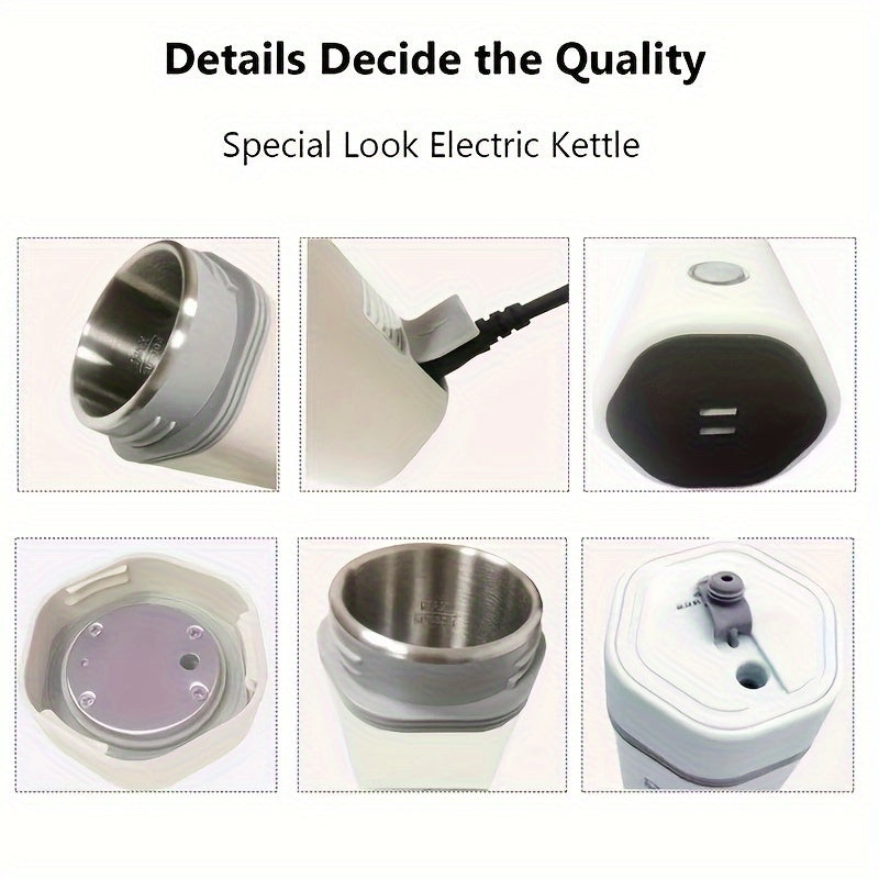 Portable Electric Kettle 304 Stainless Steel Compact Travel and Home Use