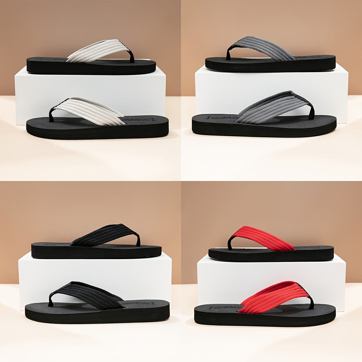 Men's Fabric Upper Thong Sandals for Indoor Outdoor Beach Spring Summer