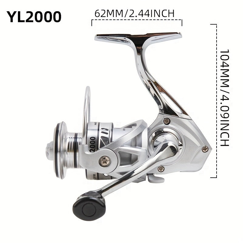 All-Metal Spinning Fishing Reel with Oscillating Arm Stainless Steel Ambidextrous 70mm