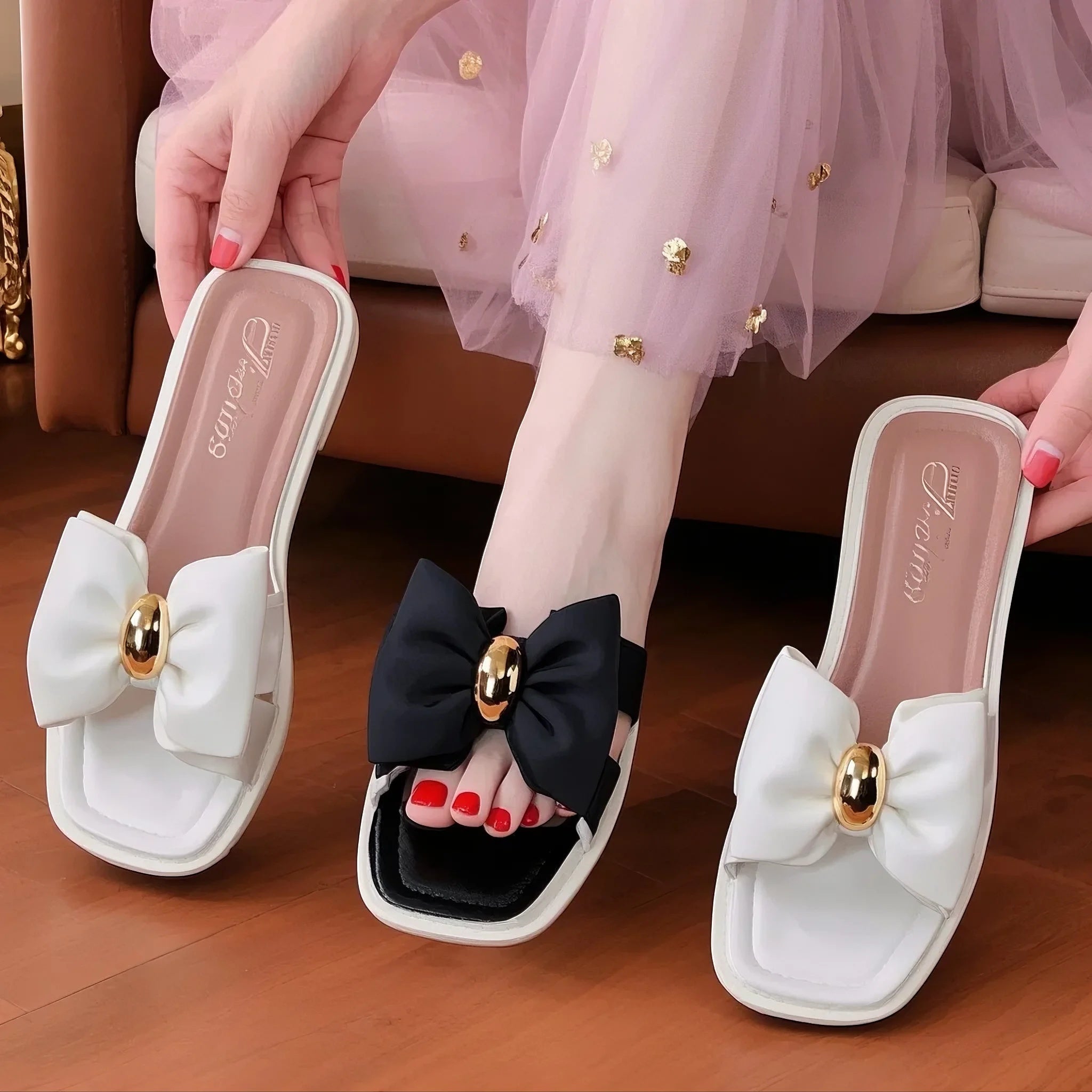 Ladies Summer Butterfly Flat Sandals Lightweight Beach Comfortable Slippers