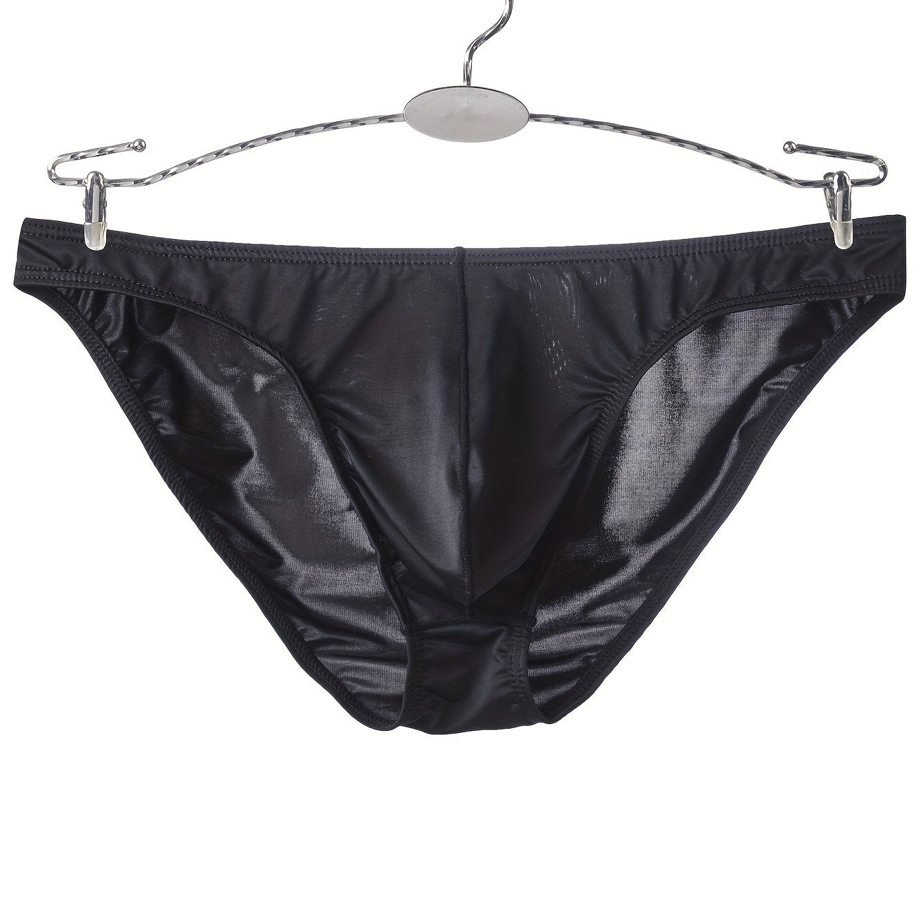 Men's Sheer Knit Low-Waist Briefs Breathable Stretchable Solid Color for Yoga 160gsm