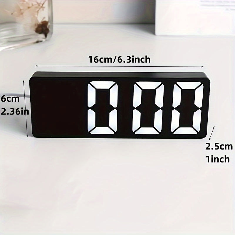 LED Mirror Alarm Clock with Digital Display Snooze USB Night Light for Bedroom Office