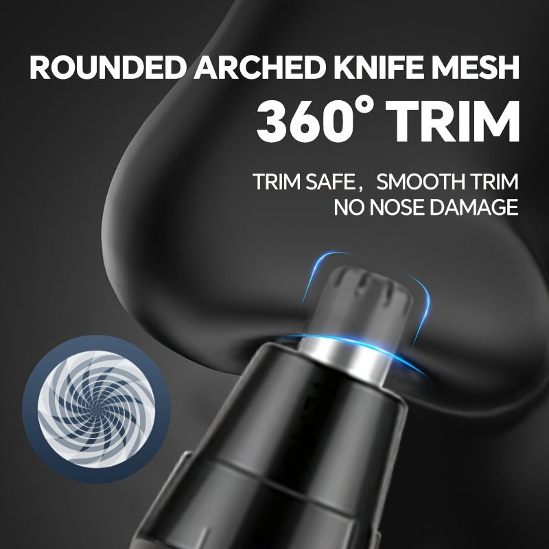 Afeitadora eléctrica 4 en 1 con recargable USB, recortadora de vello nasal, cuerpo de aluminio, recortadora de patillas y cejas