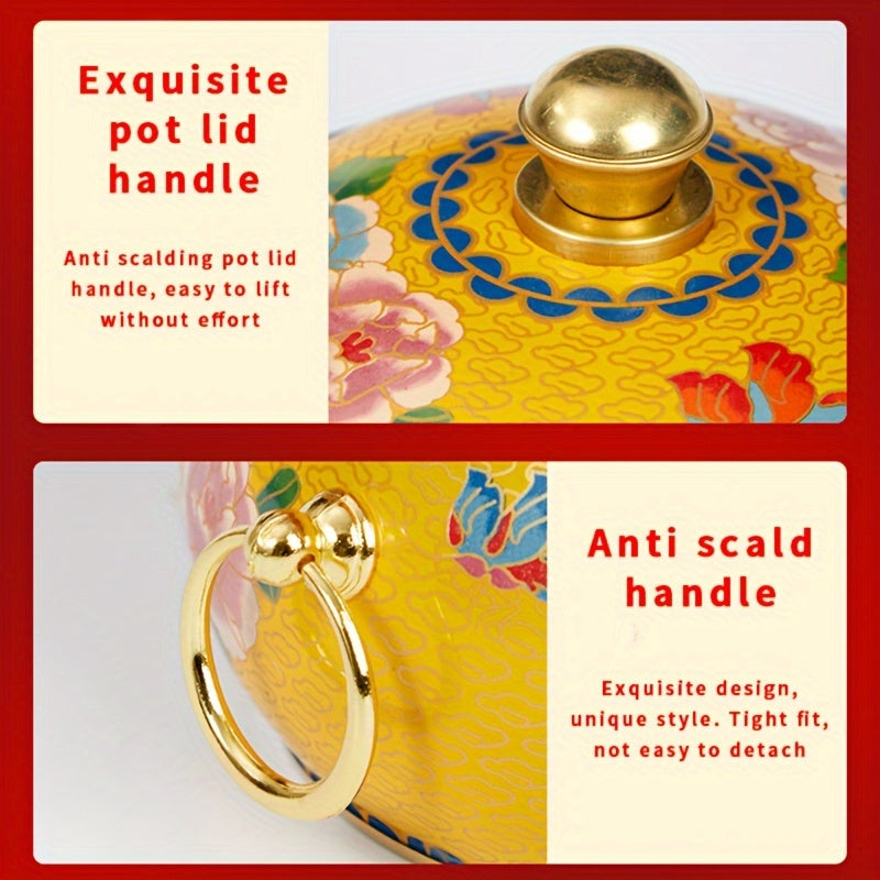 Single Serving Hot Pot Copper Enamel Cookware Induction Compatible Dishwasher Safe