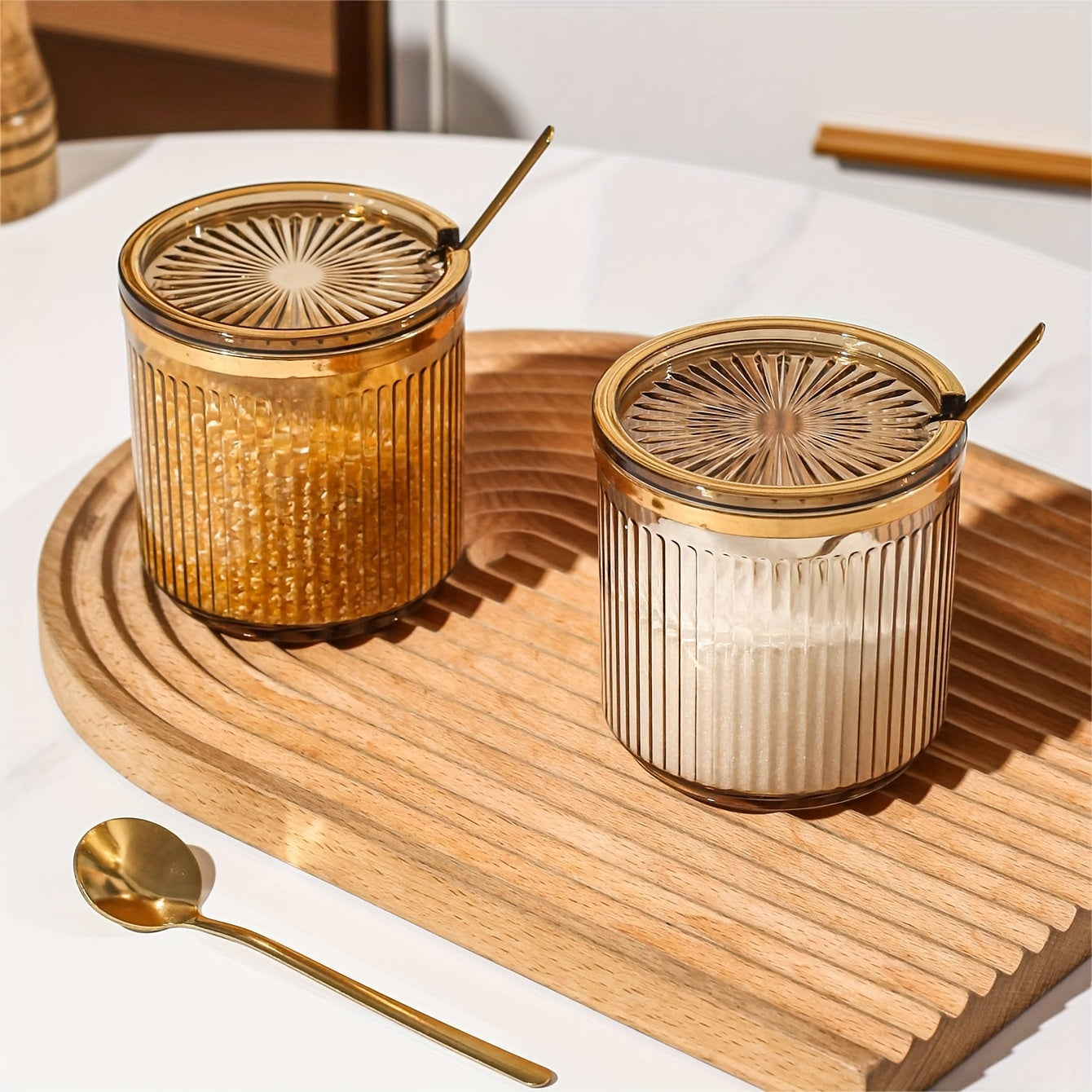 Nordic Style Kitchen Storage Container Plastic Jar with Lid for Condiments