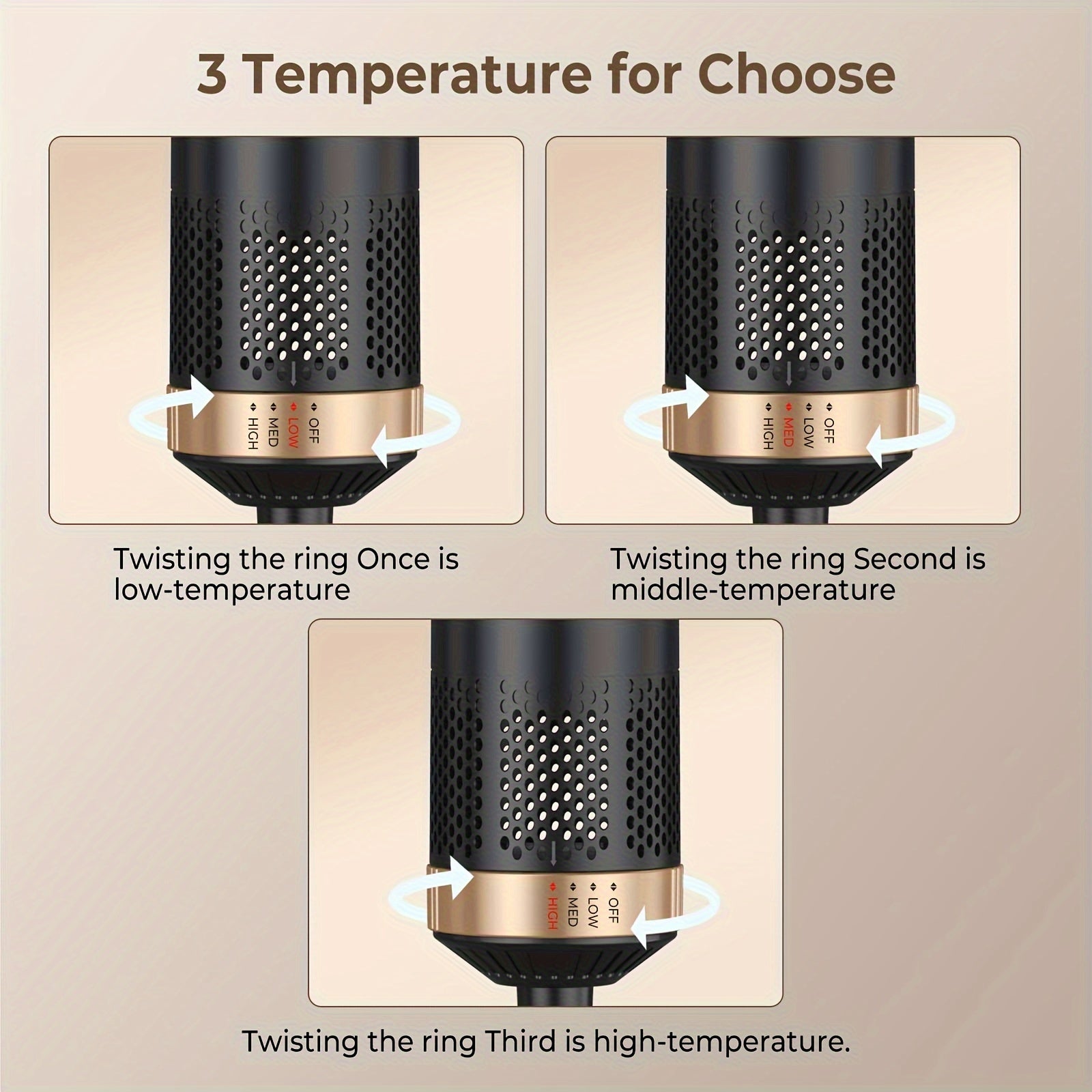 5-in-1 Hot Air Brush for Drying Straightening Curling Volumizing Hair Styling Tool