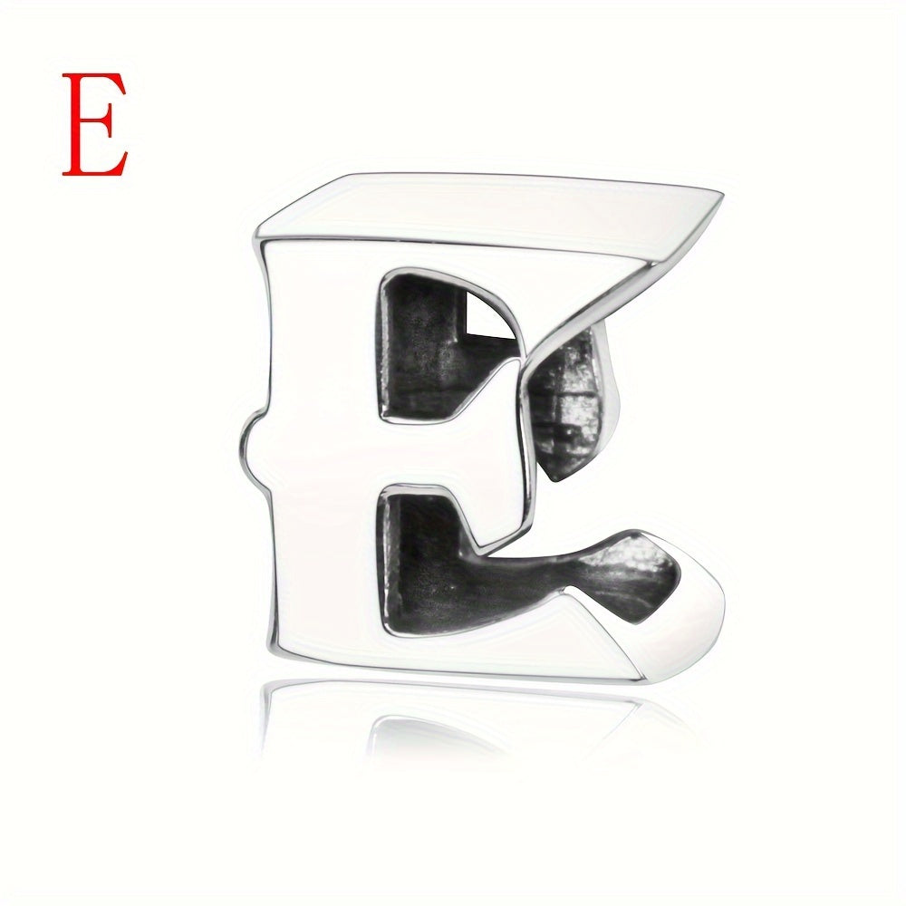 925 Sterling Silver Alphabet Letter Charms Beads for DIY Jewelry Making