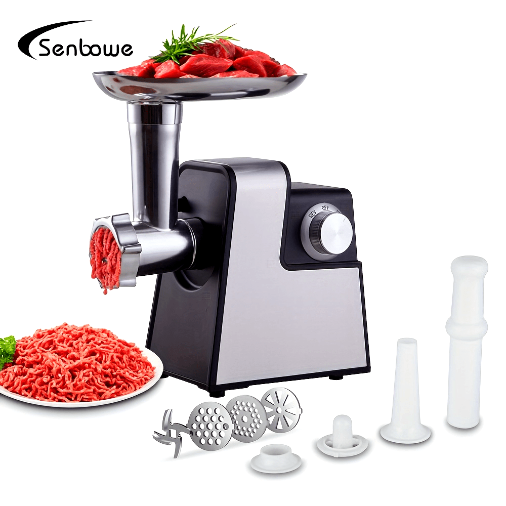 Molino de carne eléctrico de acero inoxidable con accesorios 220-240V enchufe europeo