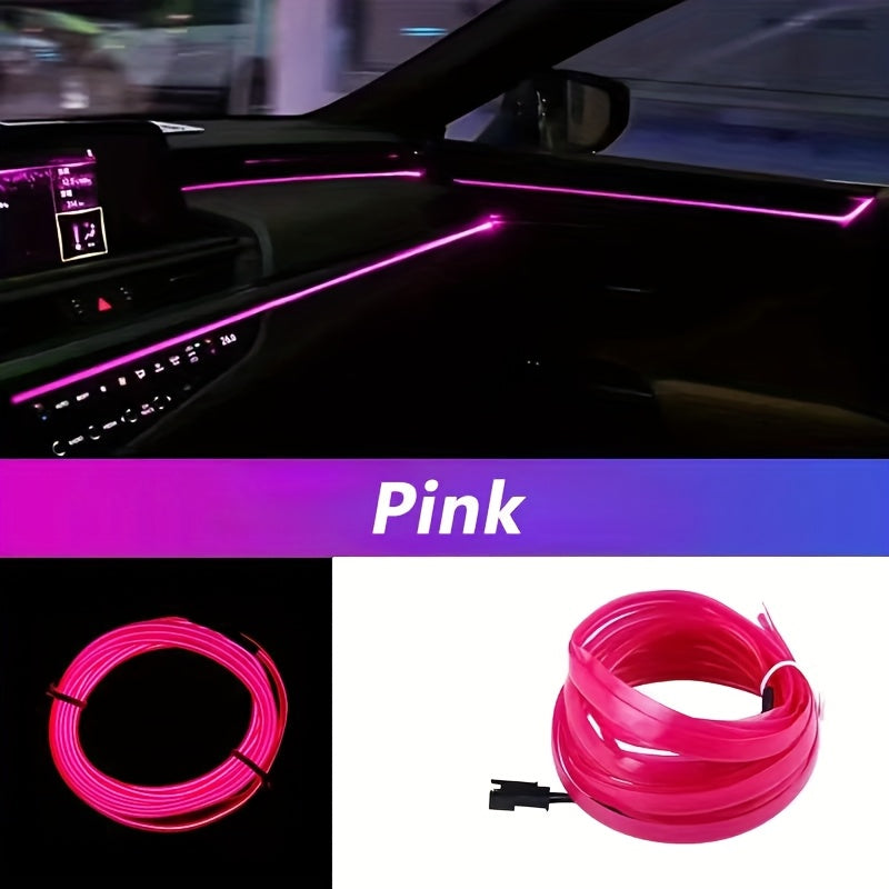 Гибкая светодиодная неоновая лента длиной 5 м, питаемая через USB, для украшения интерьера автомобиля