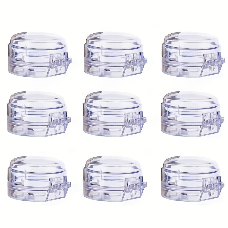 Set of 9 Black Plastic Gas Stove Knob Covers Child Safety Dust Prevention Easy Installation