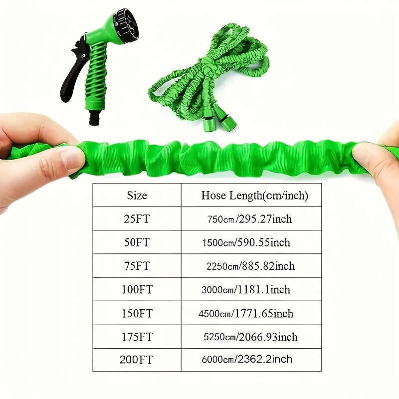 Expandable Polyethylene Garden Hose Set with High-Pressure Nozzle 15m for Outdoor Use
