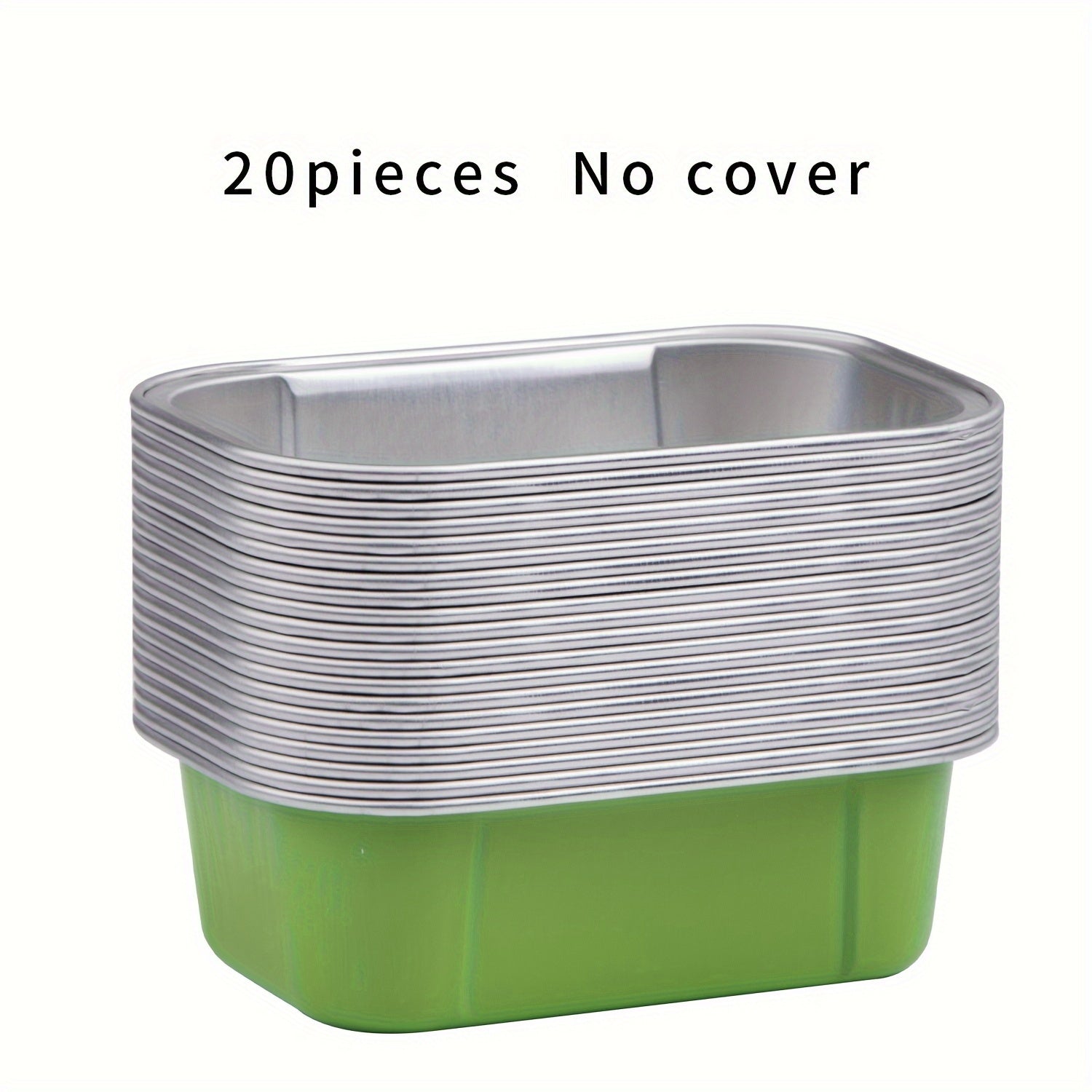 Pack de 20 copas mini cuadradas de aluminio coloridas para postres de 10.92x7.11 cm con tapas