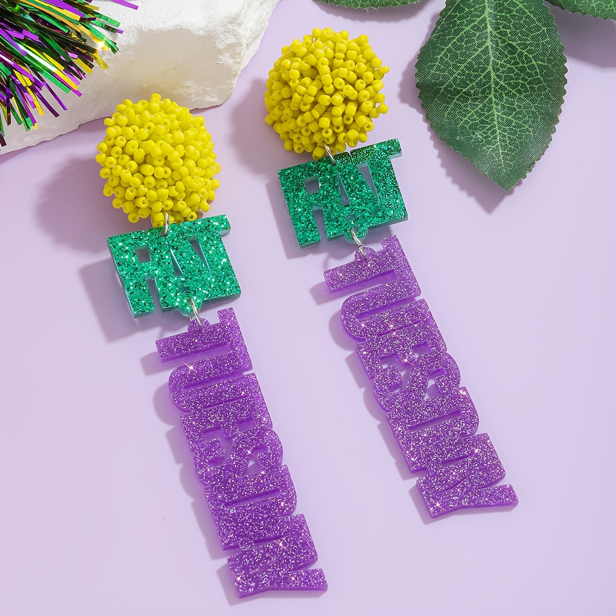 Pendientes boho con cuentas de semillas para carnaval y uso diario