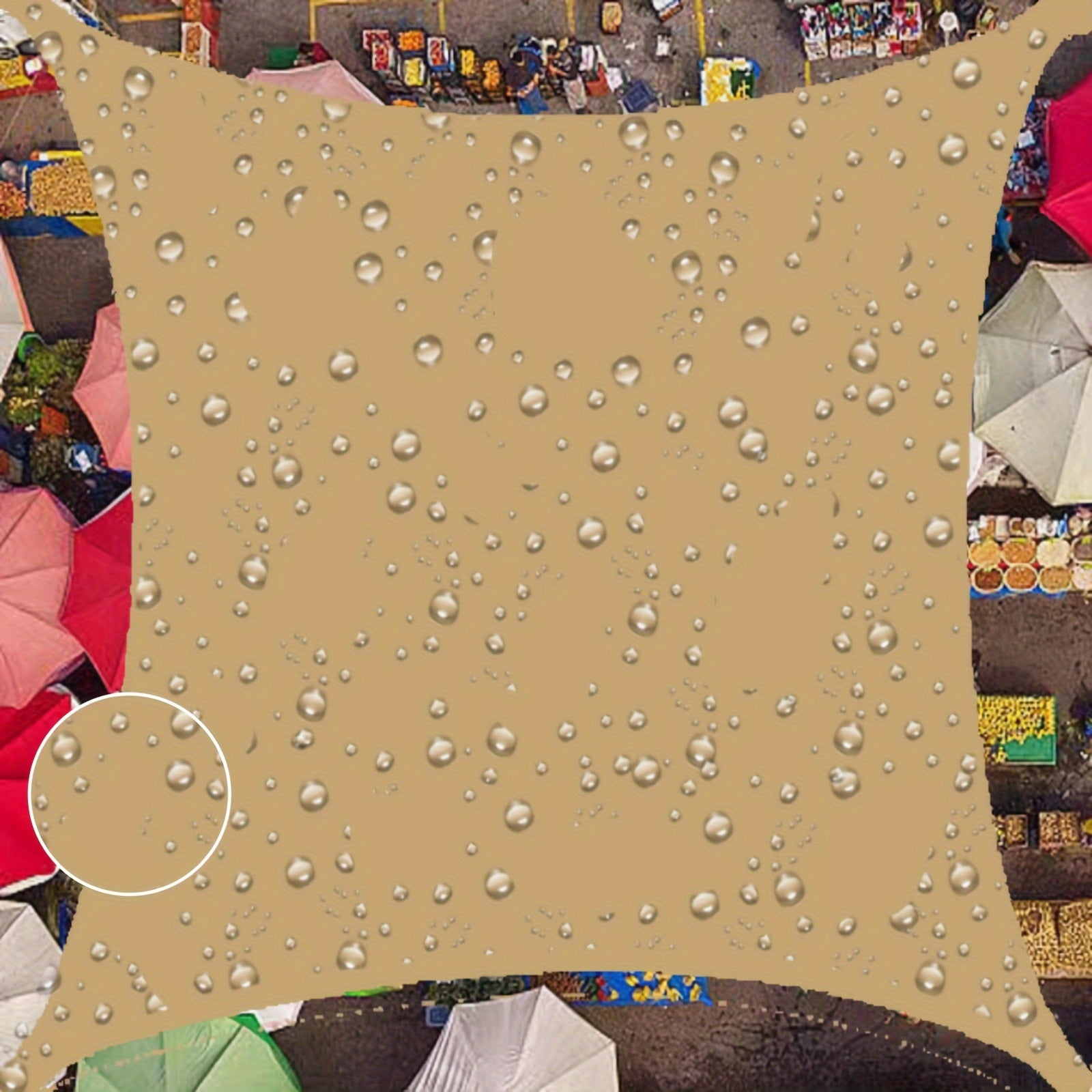 Polyester Rectangle Shade Sail for Patio Garden UV Block Foldable Portable Sun Shade Tent