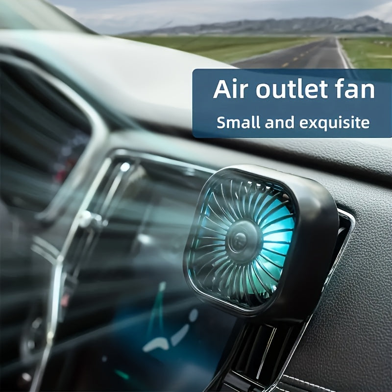Portable USB Car Fan with Atmosphere Light for RV Ventilation