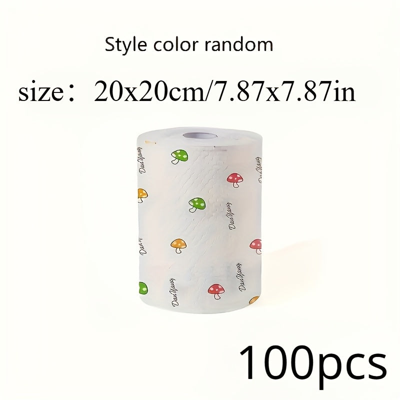 Disposable Kitchen Paper Towels 1 Roll 100 Sheets Multi-Purpose Cleaning Cloths