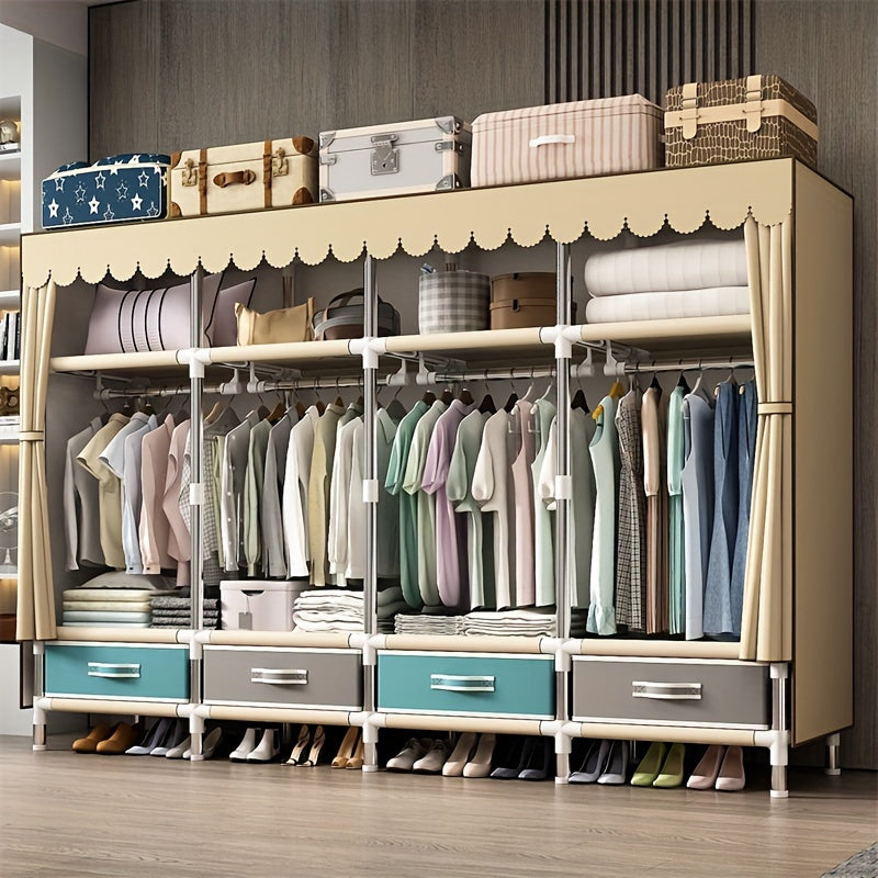 Современный стальной шкаф с 3 ящиками и вешалками для общежитий и аренды