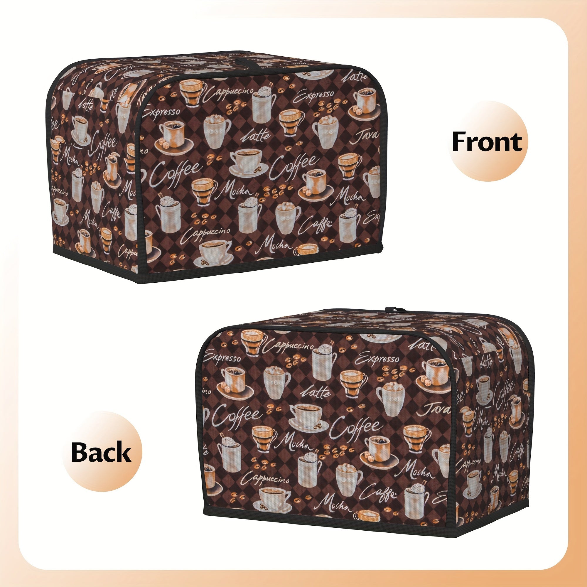 Toaster Cover for 2-4 Slice Toasters Dust-Resistant Machine Washable Top Hook