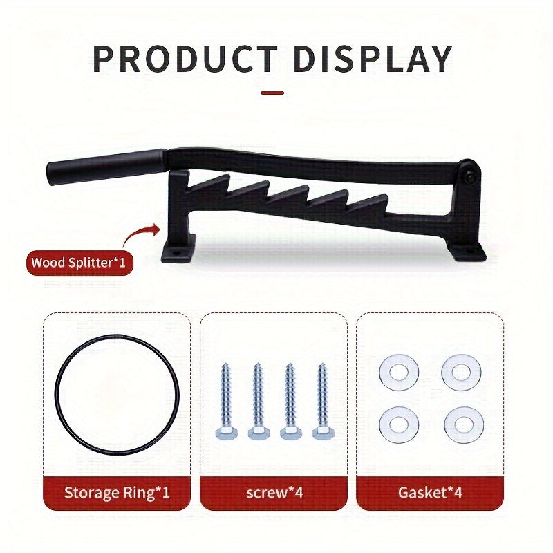 Wall-Mounted Wood Splitter High Carbon Steel Manual Firewood Cutter Indoor Outdoor Use