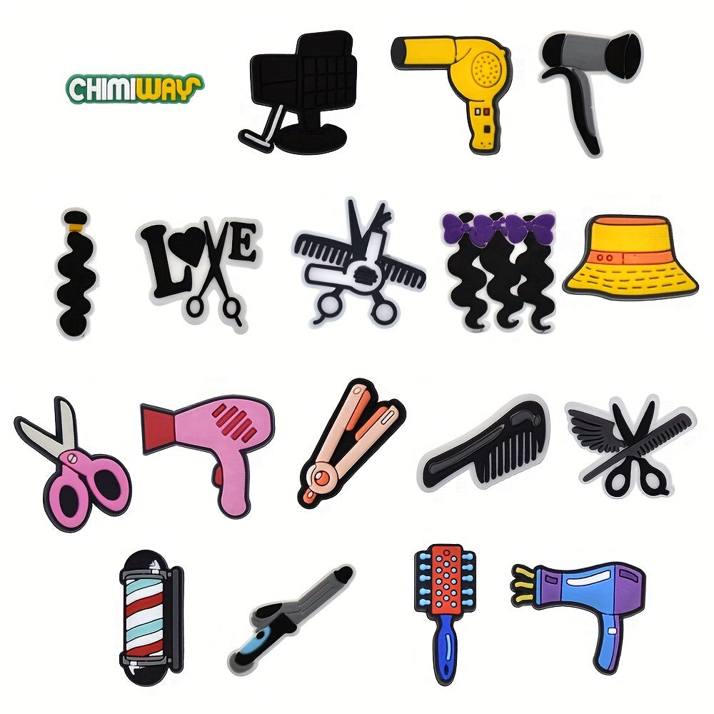 Unisex Plastic Hair Dryer Scissors Curling Iron Shoe Charms Hair Salon Accessories