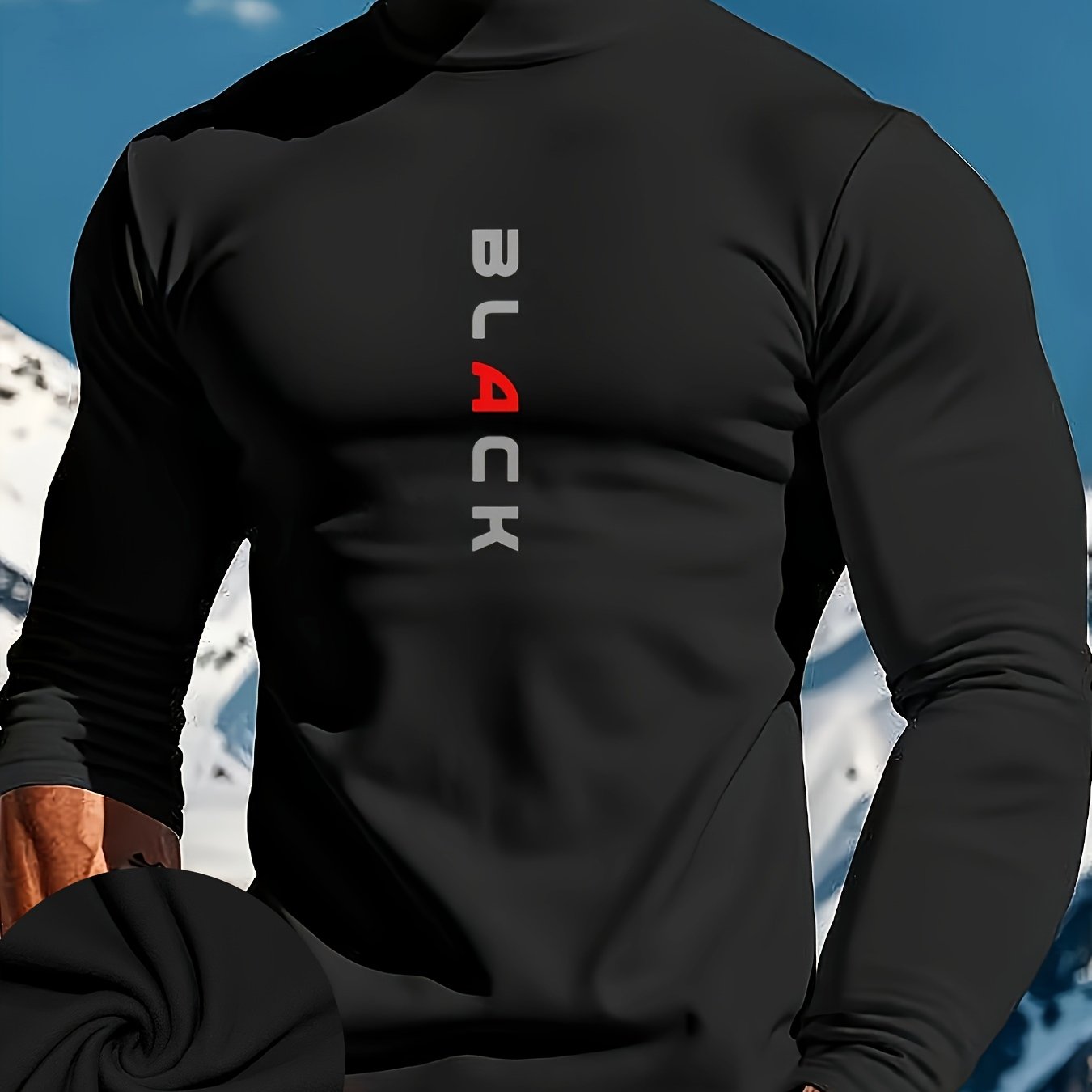 Sudadera de cuello alto elástico para hombre, ropa deportiva de manga larga para otoño e invierno