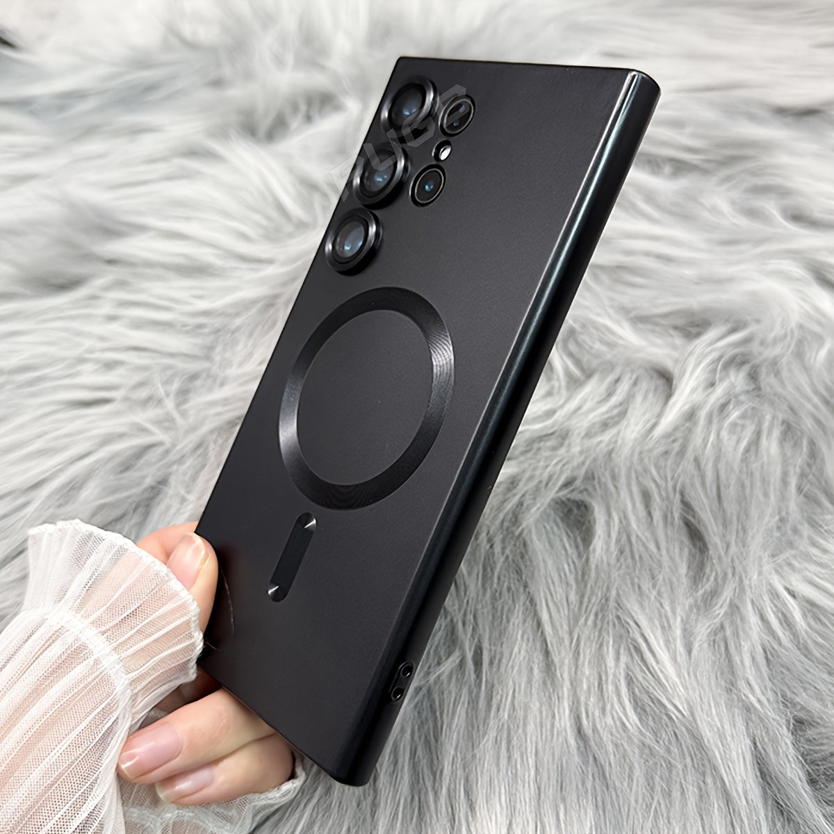 Luxury Matte Magnetic Soft Bumper Phone Case for Samsung Galaxy S21 Ultra Plus with Lens Protector and Wireless Charging