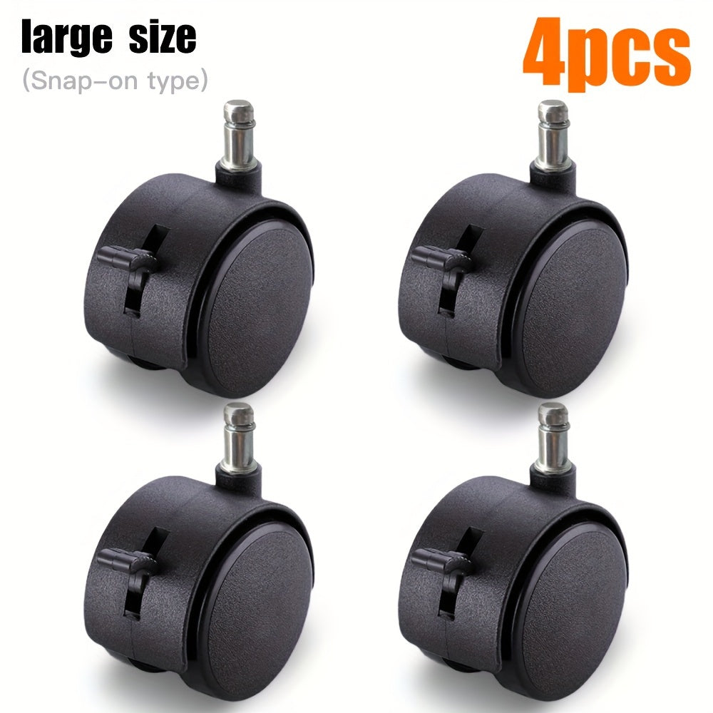 2 yoki 4 dona qora naylon ofis va o'yin kreslolarining oyoq rulolari, qulflash tormoz bilan