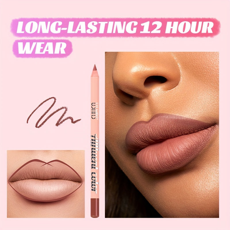 Women Natural Matte Lip Liner Set 8 Colors Waterproof Long-lasting Beauty