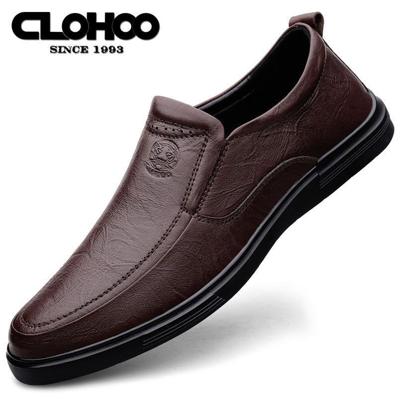 Men's Slip On Loafer Shoes Leather Casual Round Toe for Fall Spring Summer Winter