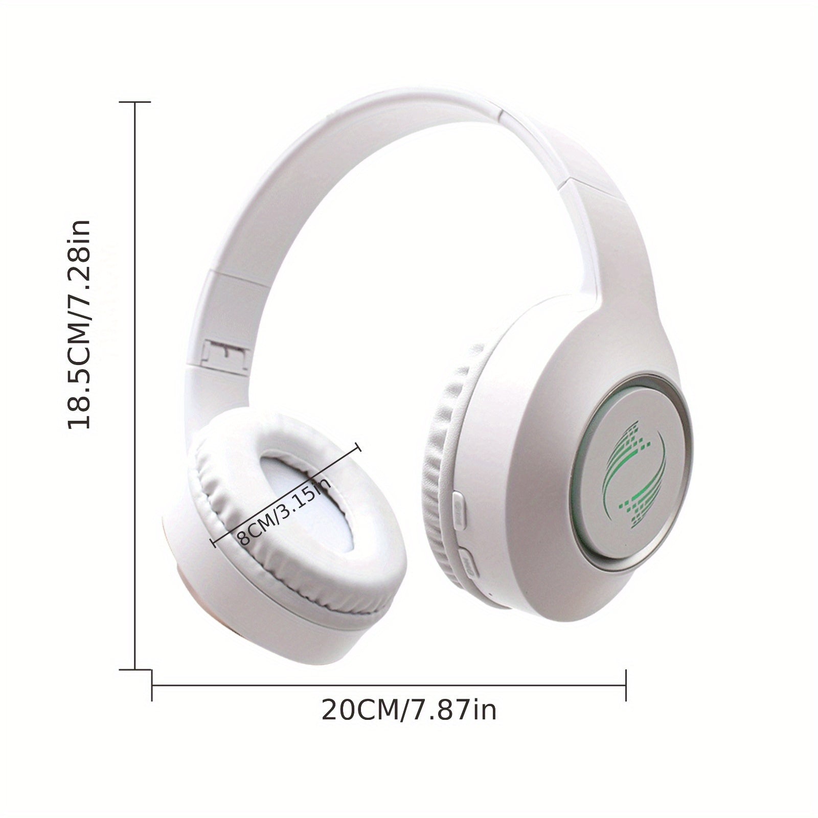 Wireless Over-Ear Headphones with LED Lights Long Battery Life High Fidelity Stereo for Gaming Running Adults